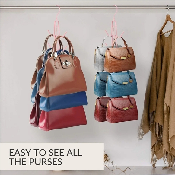 Pink Metal Hanging Handbag/Backpack Storage Hook - Picture 3 of 5